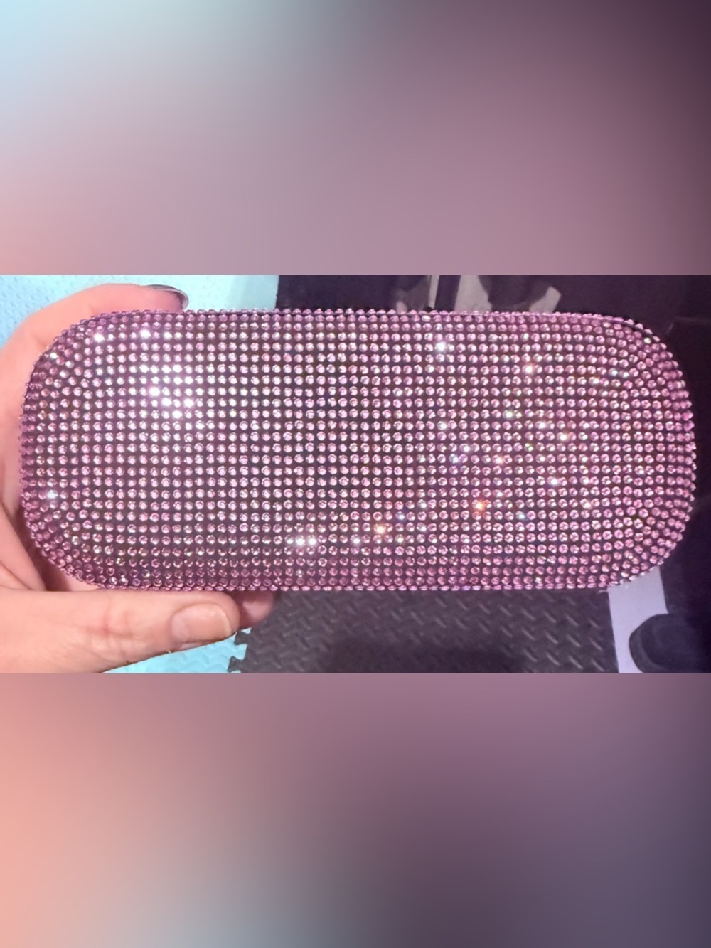 Pink Crystal Rhinestone glasses case😍 sparkly and beautiful hard protective case
